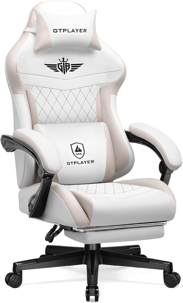 ✨人間工学　腰サポート✨　白　デスクチェア　ゲーミングチェア　オフィスチェア ✨人間工学 腰サポート✨ 白 デスクチェア ゲーミングチェア オフィス