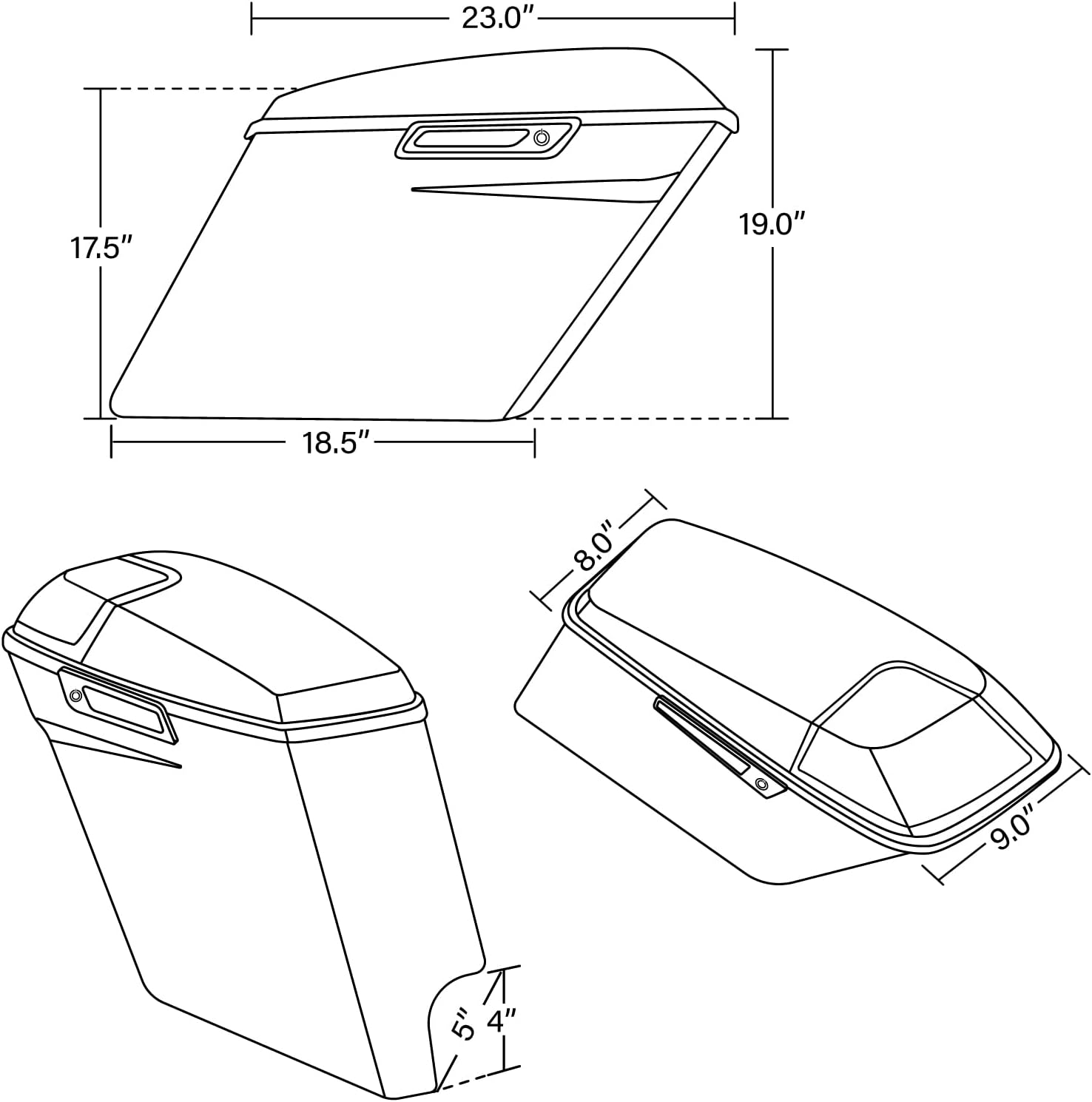 TCMT 5" Stretched Saddlebags 5"x7" Speakers Lids Grill Cutouts Fit For Harley 2014-2024 Touring Models CVO Road Glide Road King Street Glide Electra Glide Ultra Classic