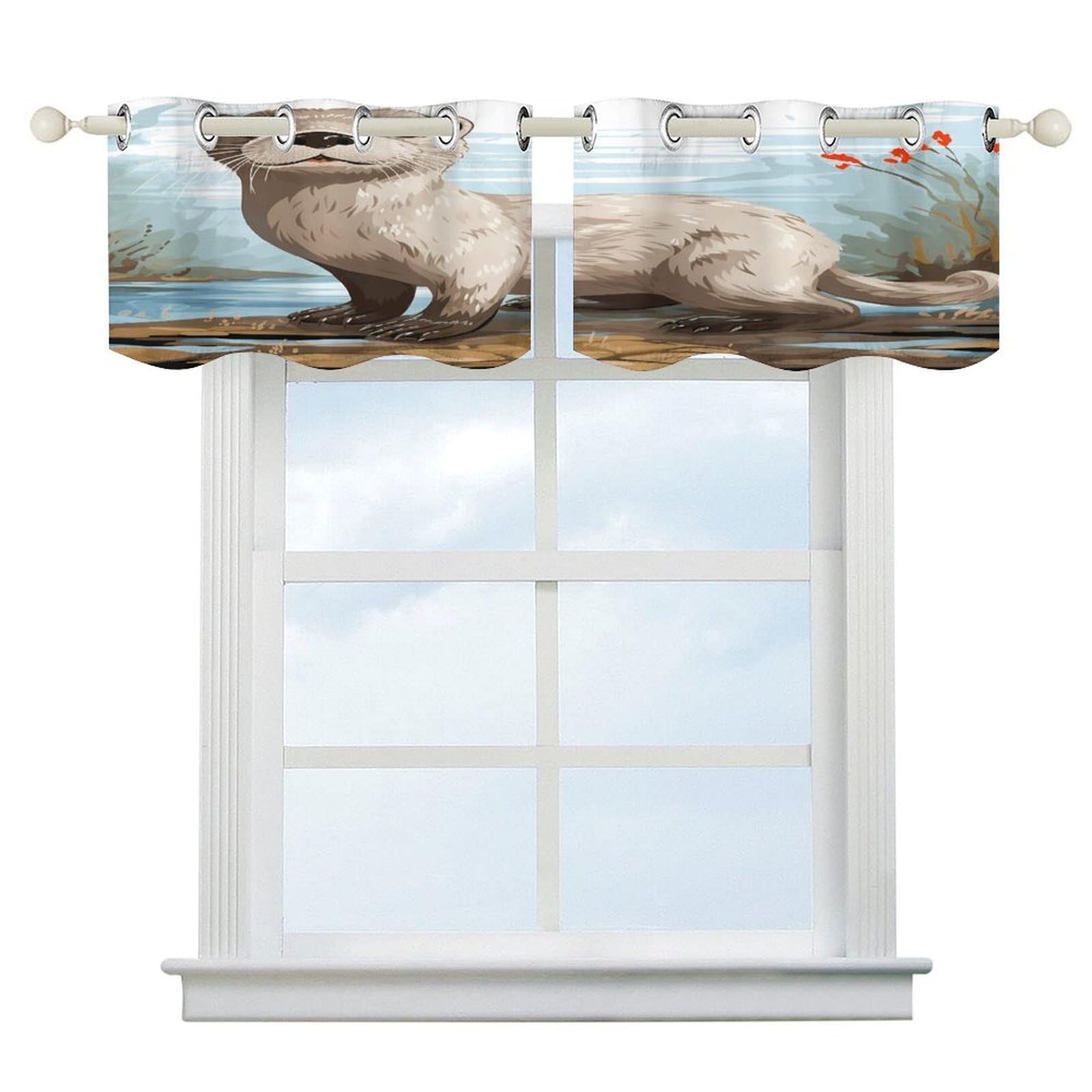 Fekiloot Style Otter Short Curtains Valance Curtain