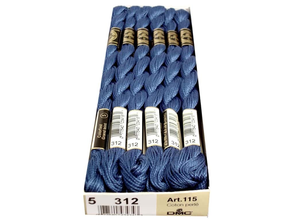 Coton perlé DMC taille 5 bleu marine numéro 312 lot de 12 écheveaux pour broderie broder