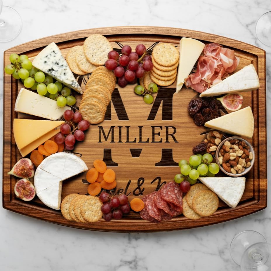 Personalized Wedding Gifts for Couples 2026, Custom Walnut Cutting Board for Kitchen, Personalized Bridal Shower, Best Wedding Registry and Engagment Gift - Image 3