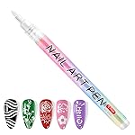 Kalolary 1PCS White Nail Art Pens0.7mm Nail Polish Pens Quick Dry Long-last Nail Graffiti Dotting Painting Liner Nail Art Markers for DIY Nail Art Design