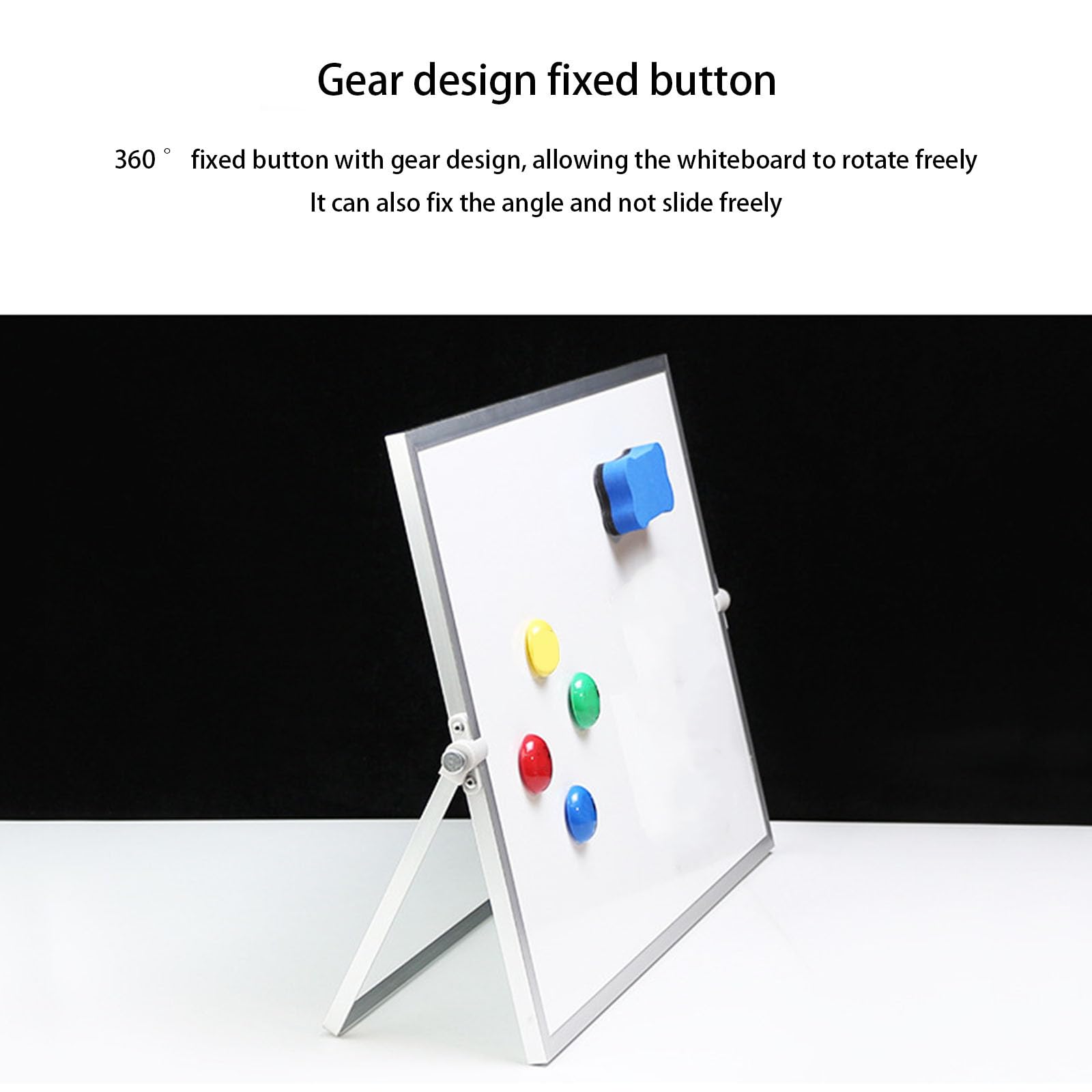 Tragbares Whiteboard mit Aluminiumrahmen, 40 x 30 cm, inklusive Zubehör und für den Arbeitsplatz, Aluminium-Whiteboard, drehbar