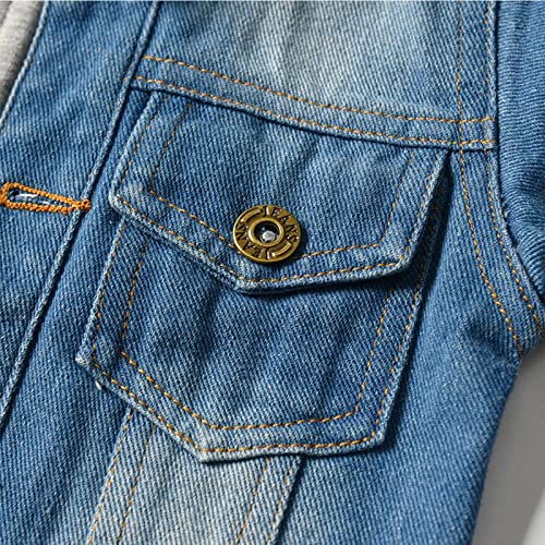 KAGAYD Jean Jacket with Hoodie Denim Jacket for Little and Big Kid Boys Fashion Button-down Jacket4