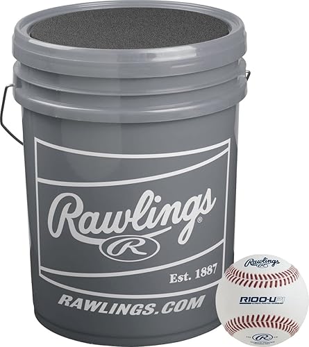 Miniatura 10 de Rawlings R100-Up High School Batting Practice - Cubo de béisbol (24 unidades)