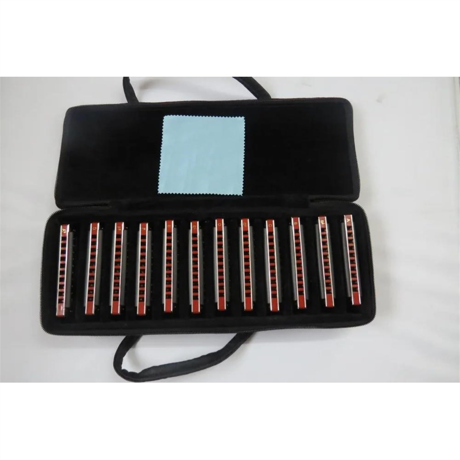 Harmonijka Zestaw 12 kluczy Blues Harp Metal Harmonijka Diatoniczna czarna okładka dla początkujących
