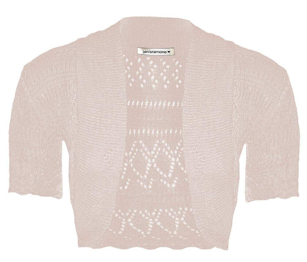 Janisramone® Cap Sleeve Bolero Shrugs for Women Open Front Crochet Cardigan