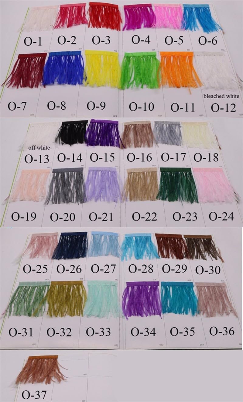 2 Meters Elegant 10Ply Ostrich Feathers Boa Shawl Ostrich Feathers For Crafts Wedding Decoration Plumes Scarf Trims - (Color: 29 Red Coffee)