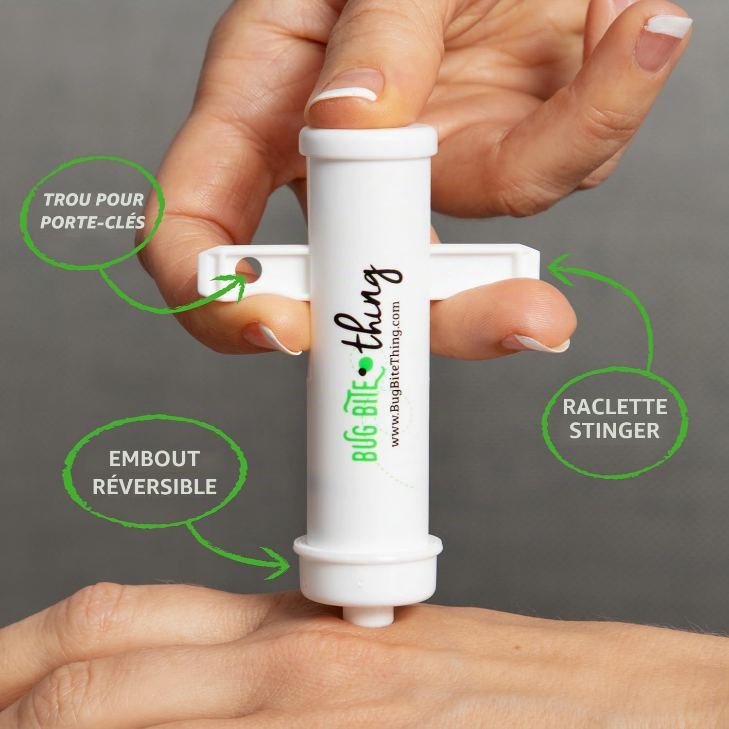 Bug Bite Thing® | L’original Guérisseur de Piqûres Anti Moustique despuis 1983 | Sans produits chimiques anti moustique interieur agit contre les morsures et les piqûres de abeille | Pack de 3 | Blanc