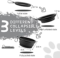Vista 31 de Rest-Eazzzy Cuencos grandes plegables para perros de 33.8 fl oz, paquete de 2 cuencos de agua portátiles para perros, gatos y mascotas, plato
