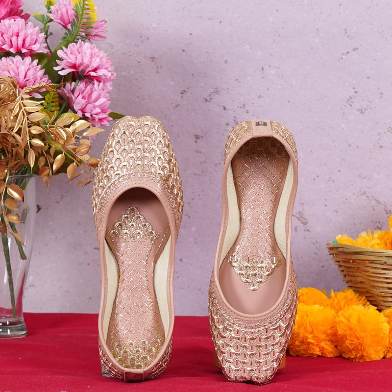 Image of DFR Women Juti | Embroidered Rajasthani Mojari Girls Shoe