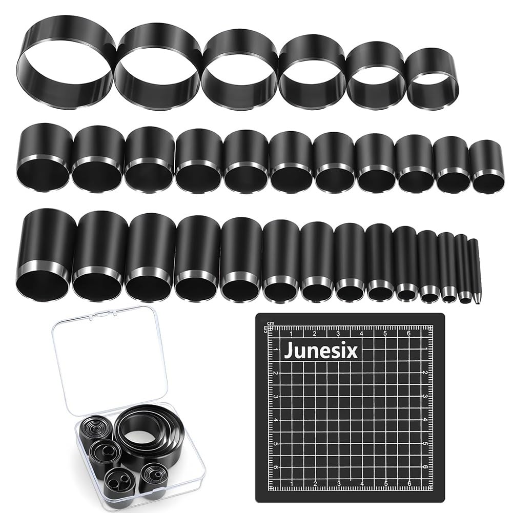Ctrlzs For Diy Crafts, 31-Piece Leather Circle Cutter Tool Set- High Carbon Steel Round Punch Kit(1-55Mm)