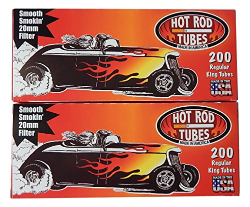 Hot Rod Cigarette Tubes, Regular King Size. 2-Pack – 400 Tubes Total