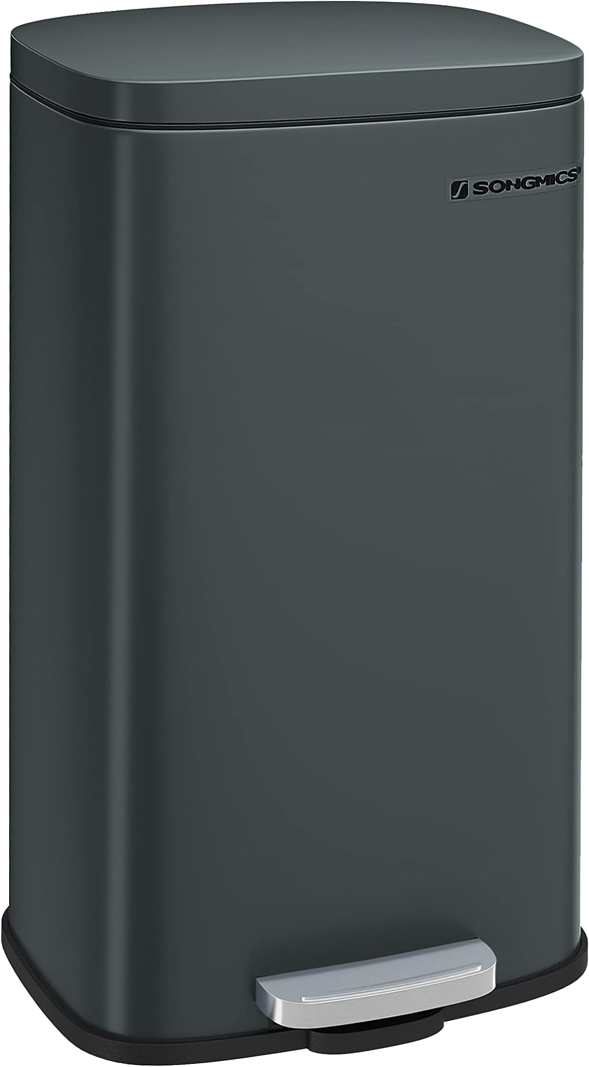 Poubelle De Cuisine 30L HOMCOM à Pédale, Couvercle Fermeture Douce, Seau Amovible Argent