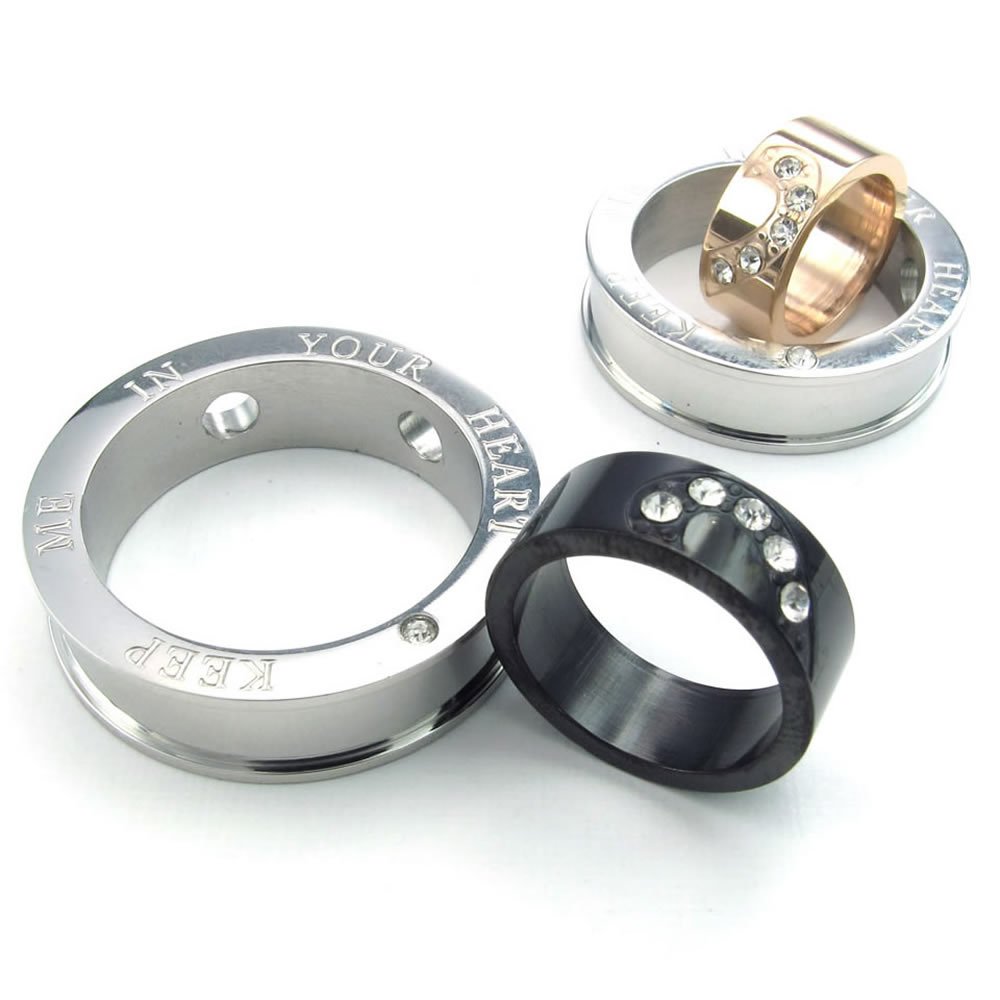 Jewellery 2-Infinity Love Pendant Necklace for Men and Women 2 Chain 45 cm and 22 cm Heart Cubic Zirconia Ring Lovers Stainless Steel Gold/Black/Silver Colour with Gift Bag-F23765