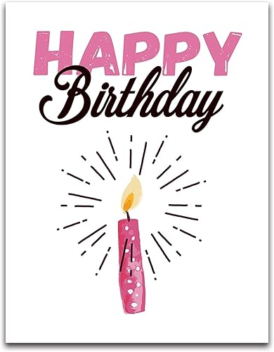 Small World Greetings Tarjeta de felicitación de feliz cumpleaños rosa grande del grupo, interior en blanco con sobre, 11.75 x 9 pulgadas, perfecta