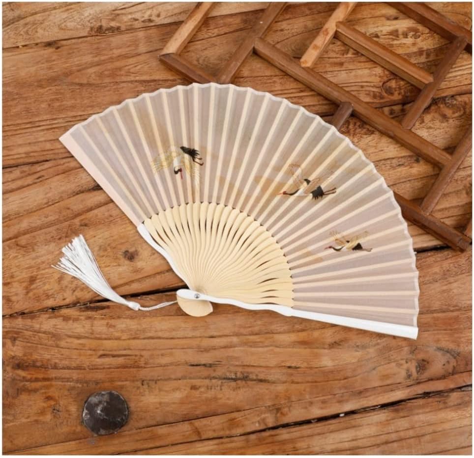 Chinese folding fan portable fan Chinese style for women Chinese clothing summer fan paper fan hand fan vintage style (Blue 39CM)