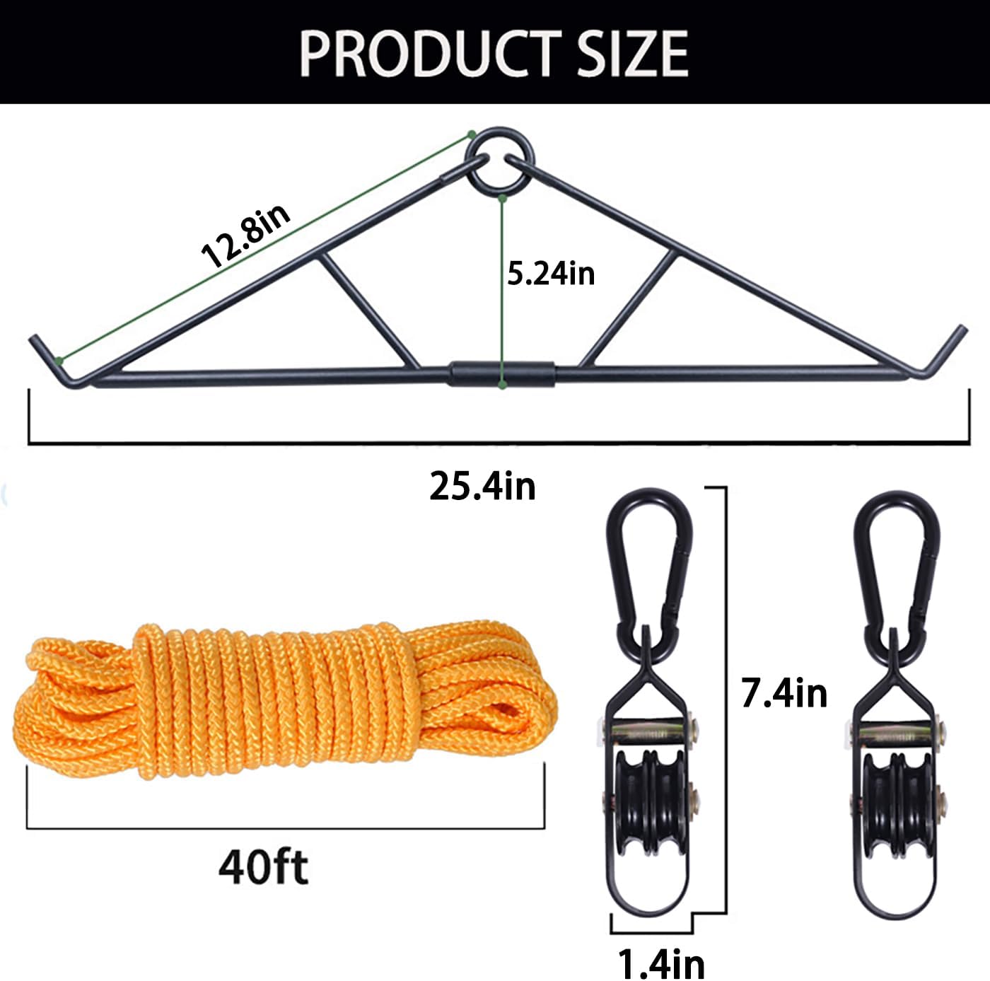 Deer Hanger Gambrel Hoist for Skinning Max to 700LB Deer Hunting Game Hoist Pulley Lift System for Hanging and Processing Deer Hog Goat