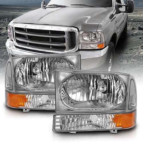 AmeriLite for 1999-2004 Ford Super Duty F250 F350 F450 F550 | Excursion Chrome Factory Style...