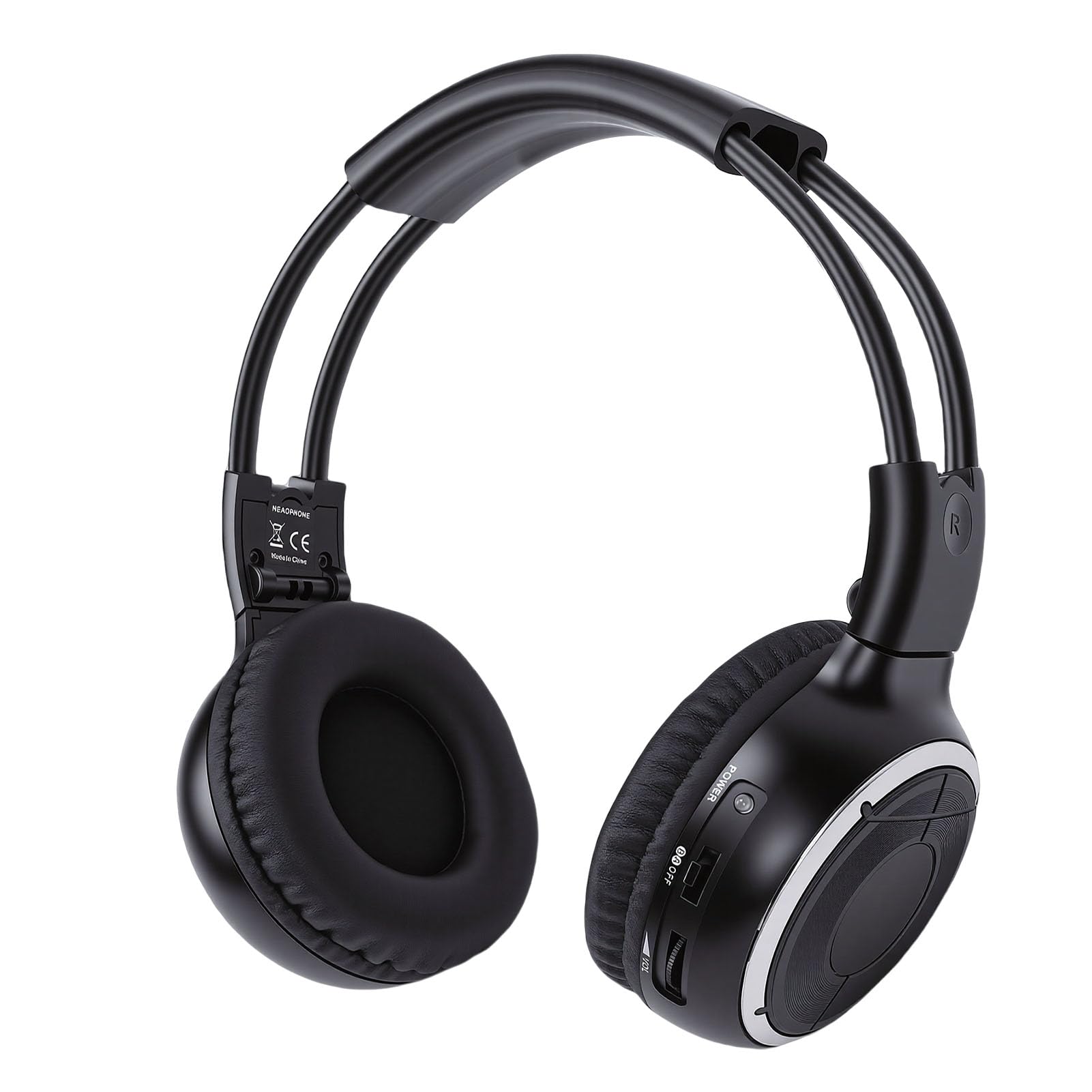 CCYLEZ Auriculares Inalámbricos para Coche (2 Unidades), con Doble Canal IR, para de Entretenimiento Trasero, Almohadillas Ultrasuaves y Diadema Ajustable para Vehículos Ves.