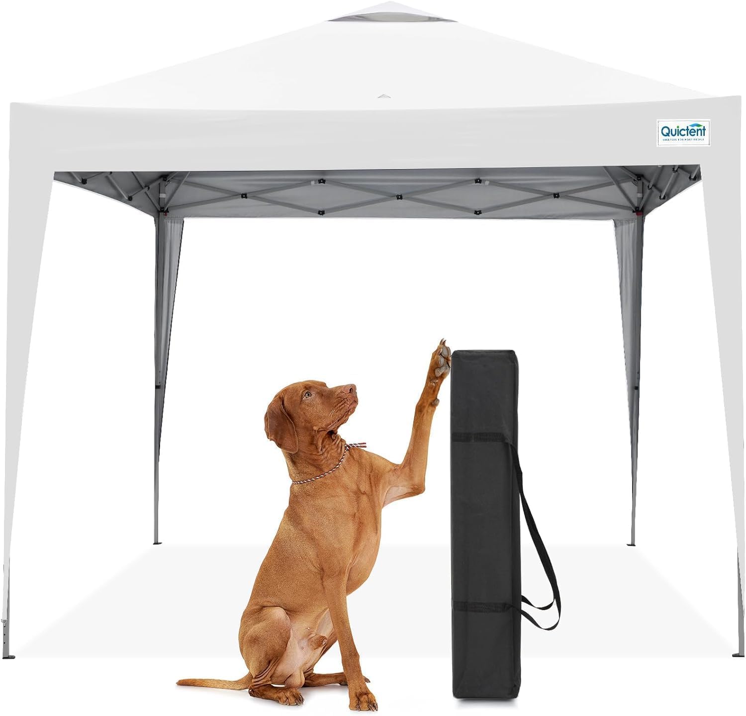 Quictent Pop Up Gazebo 3 x 3m with Bag, Folding Gazebo Waterproof Event Shelter, 50+UV Protection Canopy Garden Tent for Parties, Camping, Festivals and Flea Markets - Off White