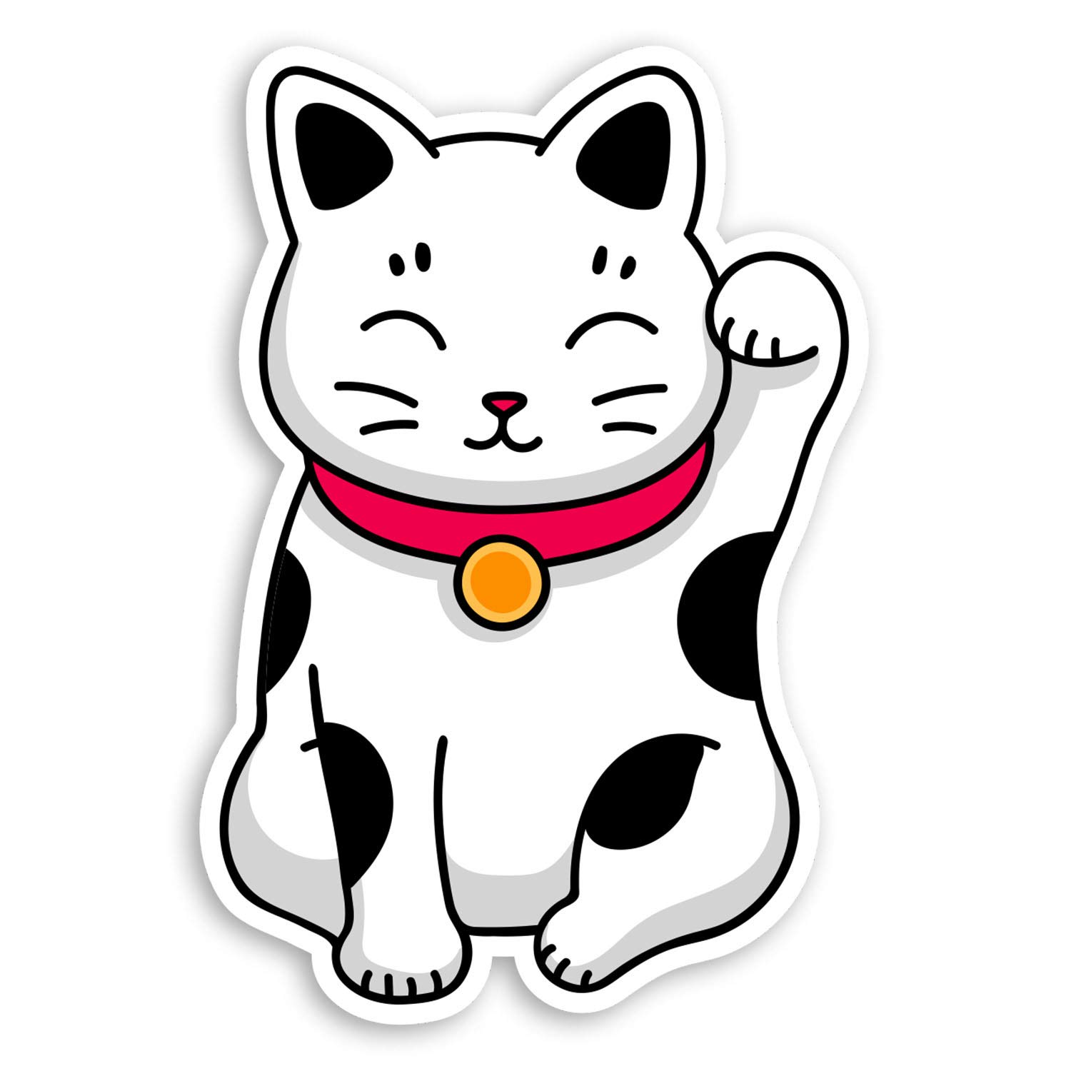 Destination Vinyl Ltd Multi 2 X 10Cm Cute Lucky Cat Vinyl Stickers - Japanese Chinese Laptop Sticker #20857 (10Cm Tall)