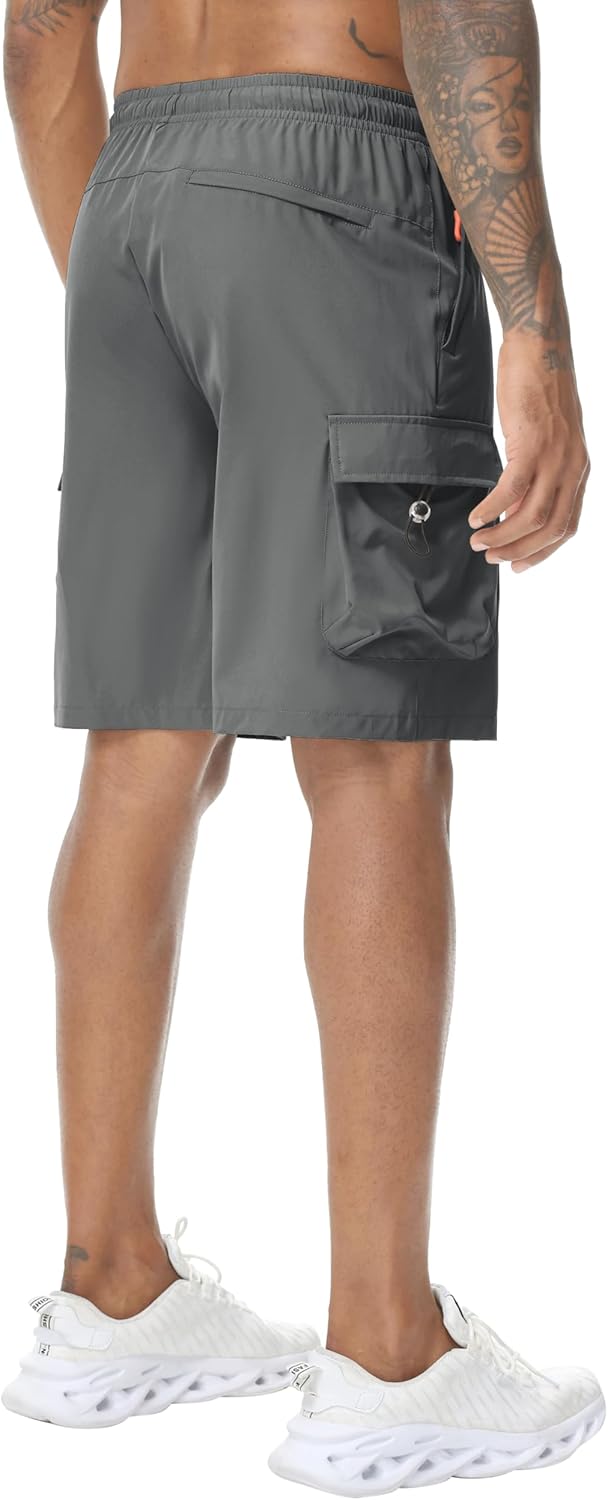 Men's Cargo Hiking Shorts Elastic Waistband Stretch Short Shorts for Men no Lined with 5 Pockets - Image 2