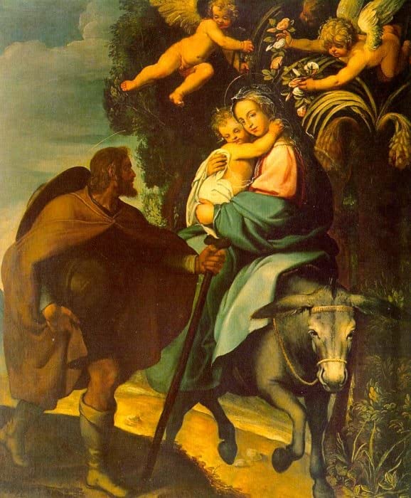 La fuite en Égypte Bartolome Carducho impression premium sur toile 50 x 70