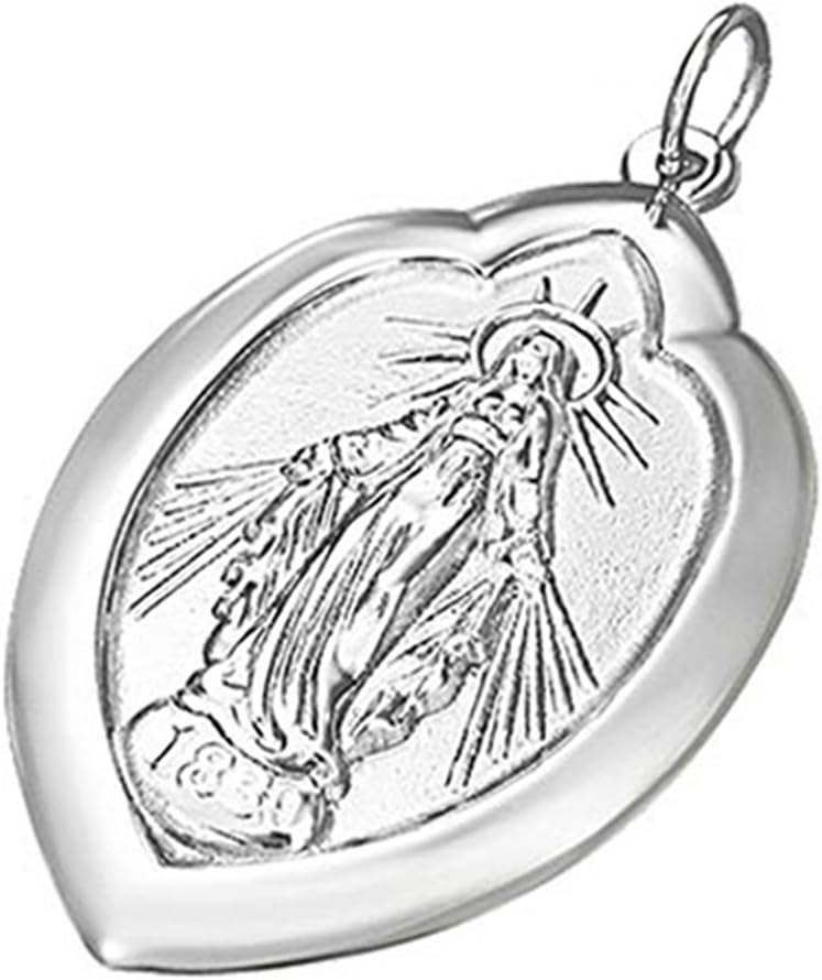 Azzire Stainless Steel Silver Colour Christian Catholic Virgin Mary Pendant - Supplied on a 20" Chain Necklace