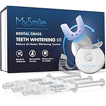 MySmile Teeth Whitening Kit with LED Light, 10 Min Fast Teeth Whitener with 3 x 35% Carbamide Peroxide Whitening Gel, Helps to Remove Stains from Coffee, Smoking, Wines, Soda, Food