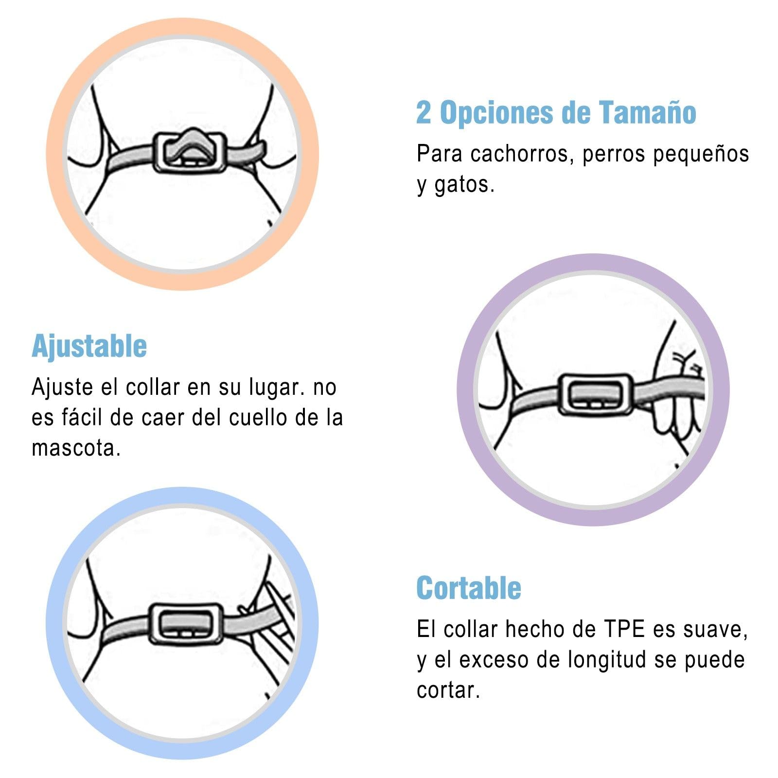 DEWEL Collares Antiparasitarios, Collares contra Pulgas y Garrapatas para Perros y Gatos, Collares Antipulgas Ajustable para Mascotas (Morado, 63.5 cm)