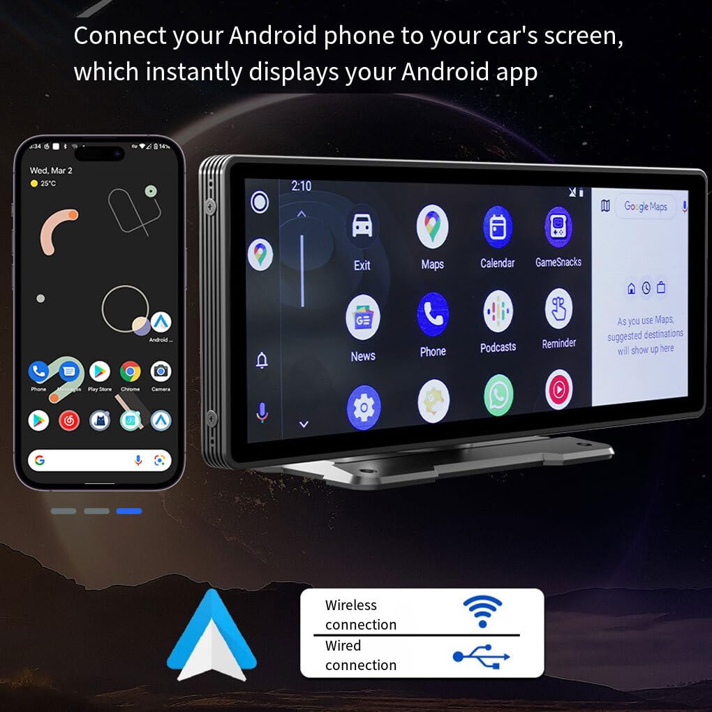 26 Zoll PND Autoradio mit kabellosem MP5 Player, B5303+4Led | Videosystem mit Bluetooth Musikwiedergabe und Funktionen für einfachen Zugriff auf das 10,26 Zoll Autodisplay, schnellere
