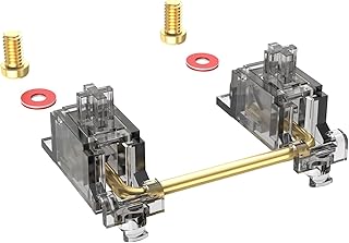 DUROCK V2 Smokey Screw-in Stabilizers PCB Mount Gold Plated 2u 6.25u 7u Keycap Stabilizers Mechanical Keyboard Stabilizers (V2 Smokey 104 Kit)
