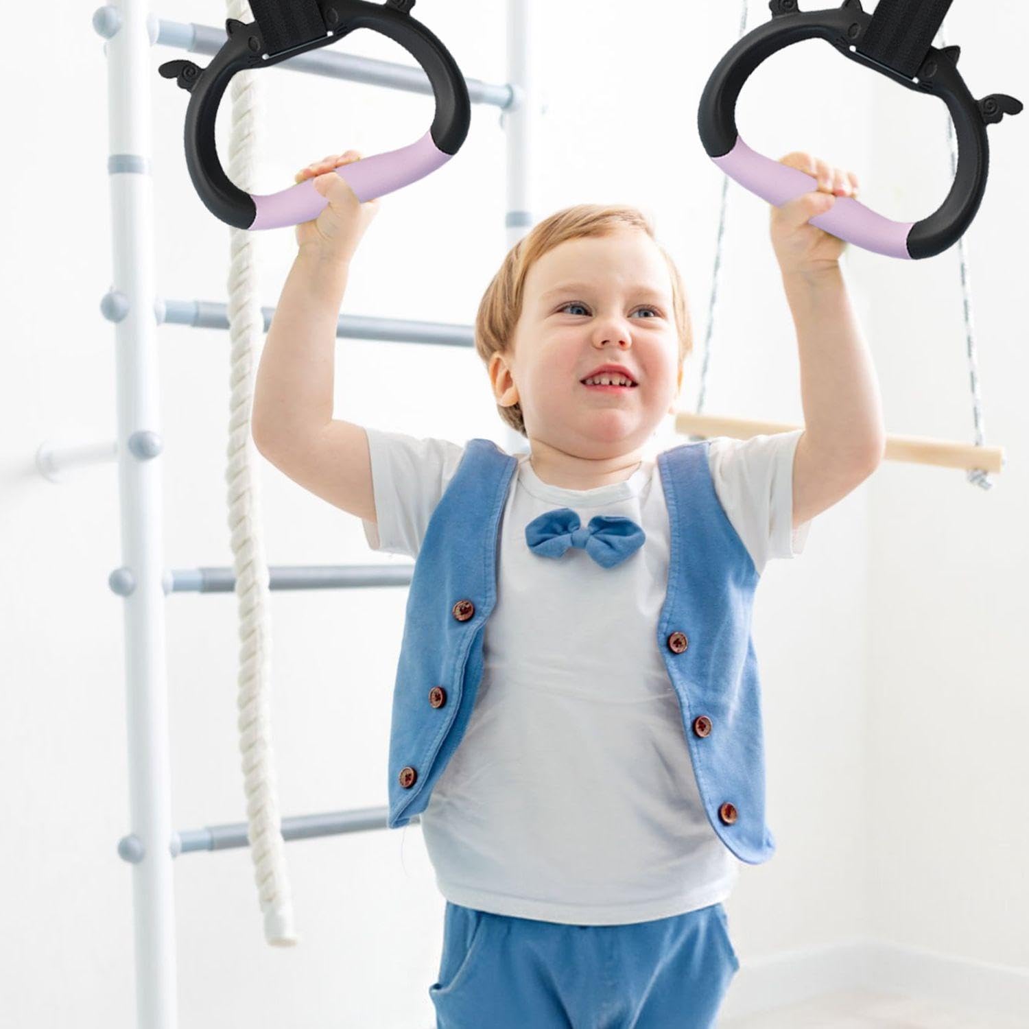 1 Par De Anillos Deportivos para Niños Y 1 Par De Protectores De Palmas, Equipos De Fitness para Niños, Equipos De Entrenamiento Físico para Niños, Accesorios De Fitness En Interiores.