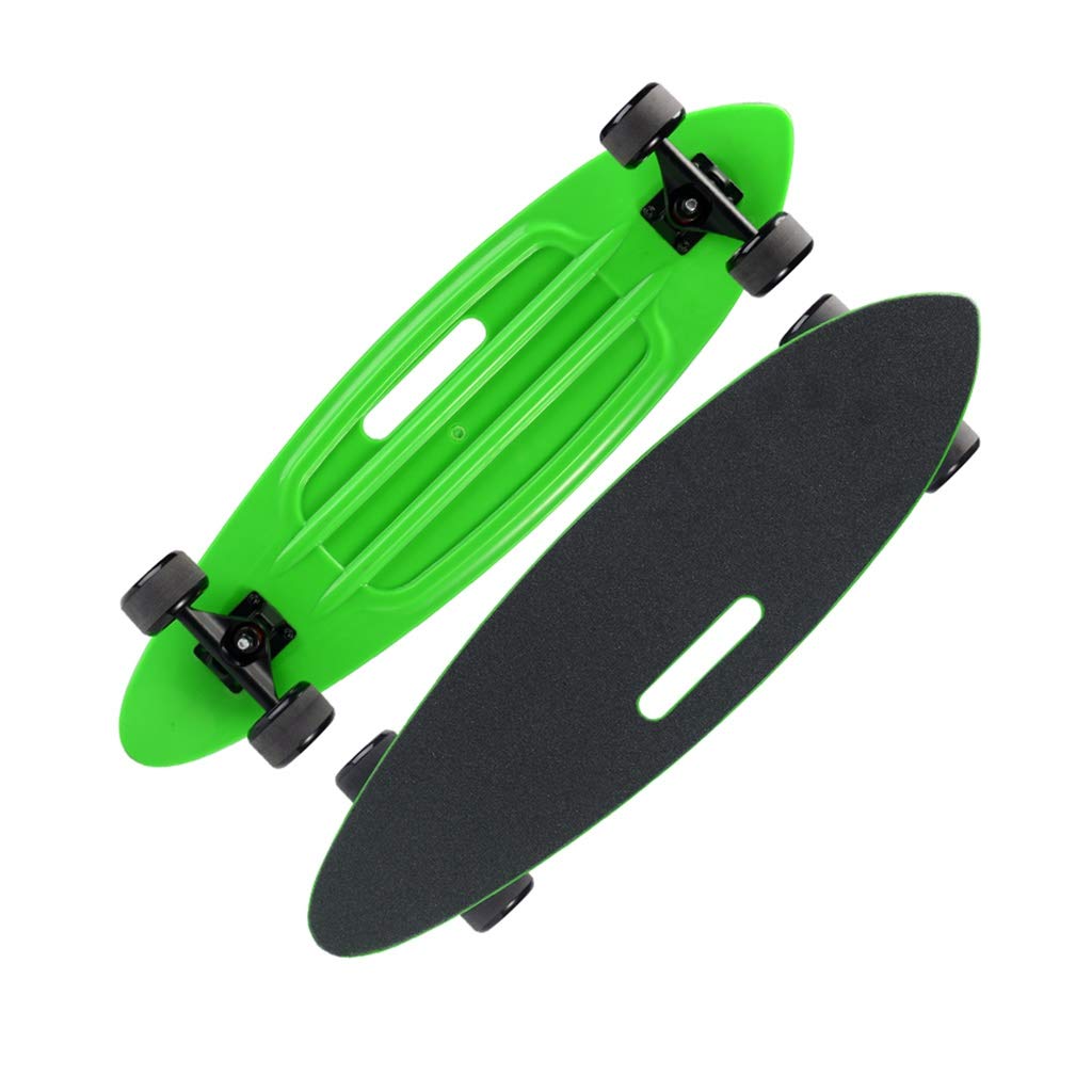 OFFA Skateboard Kids Complete Retro Plastic Skateboard with Light Up Wheels, Cruiser Skateboard 24 Inch with Sturdy Skateboards for Beginners Teens Adult Boys Girls (Color : H)