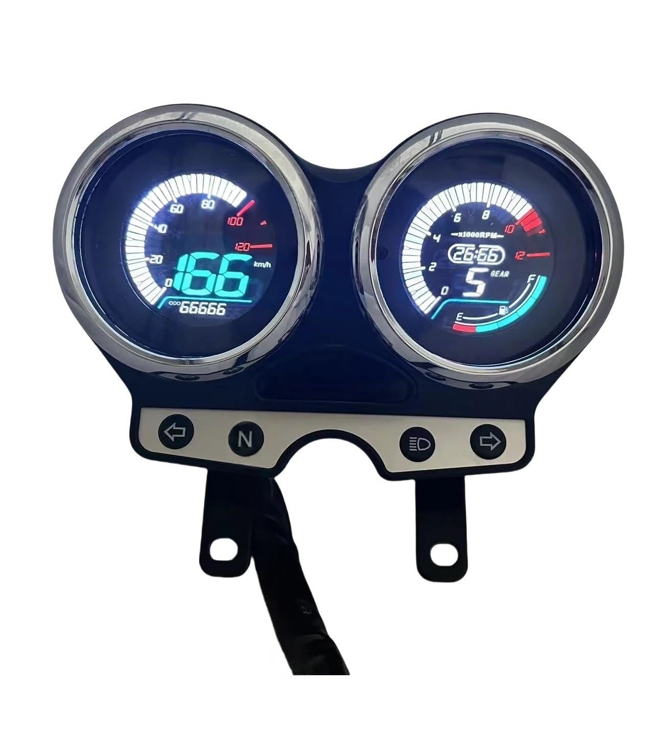 Contachilometri Moto LED Tachimetro Tester Contagiri Gruppo Nero Per Sì 125 GT125 EN125 EN150 EN 150