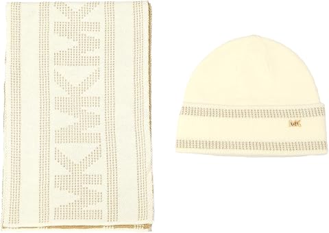 Michael Kors Women's Metallic Stripe Box Set - Hat & Scarf