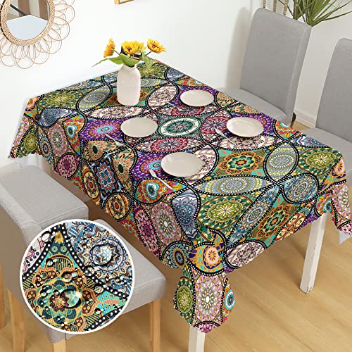 iEvery Tischdecke landhausstil Tischdecke Wasserdicht Anti-Falten Table Cloth für Küche, Esstisch, Couchtisch, Parteien, Abendessen