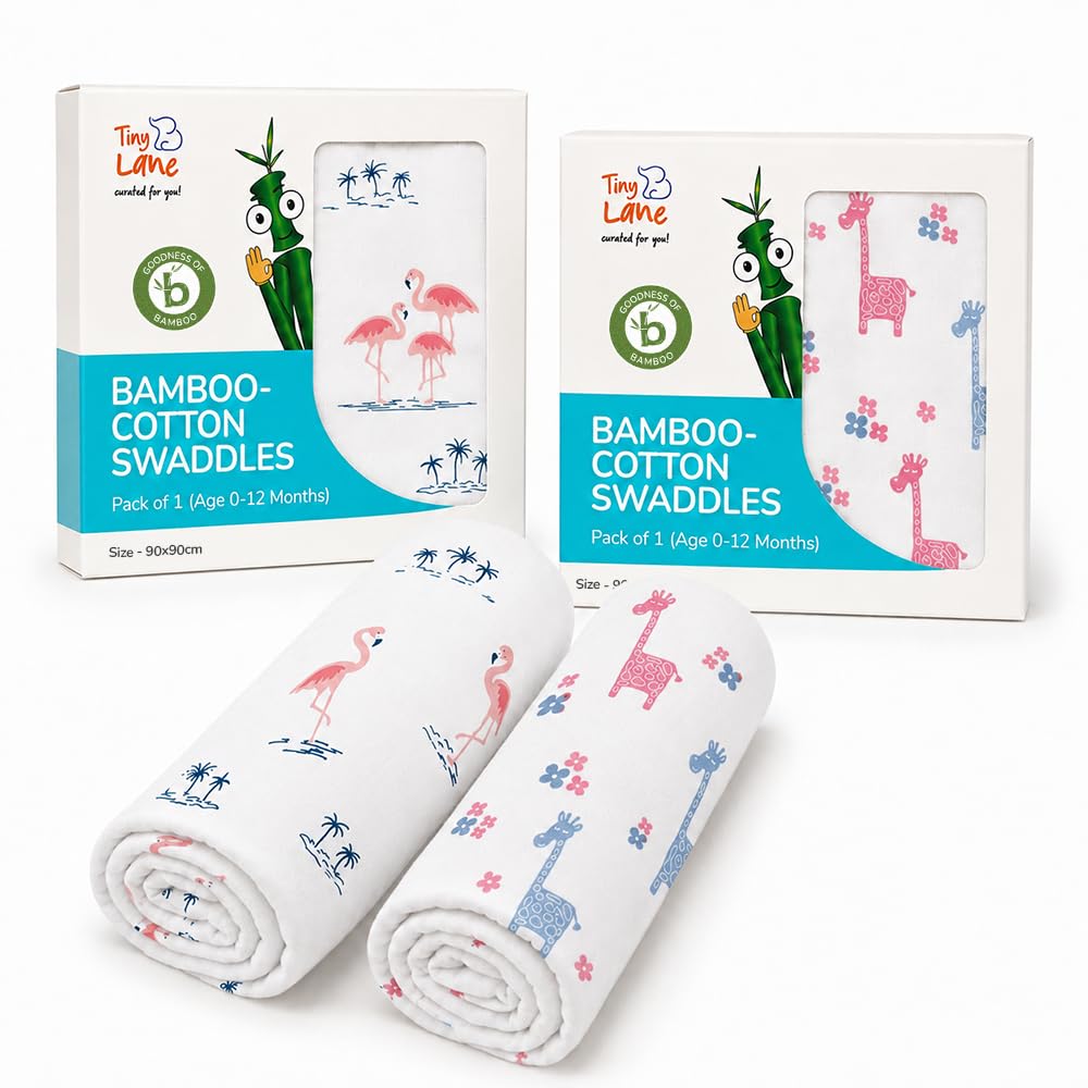 TinyLane Cotton Swaddle Wraps - Newborn Baby Set -18 TinyLane Cotton Swaddle Wraps - Newborn Baby Set -18