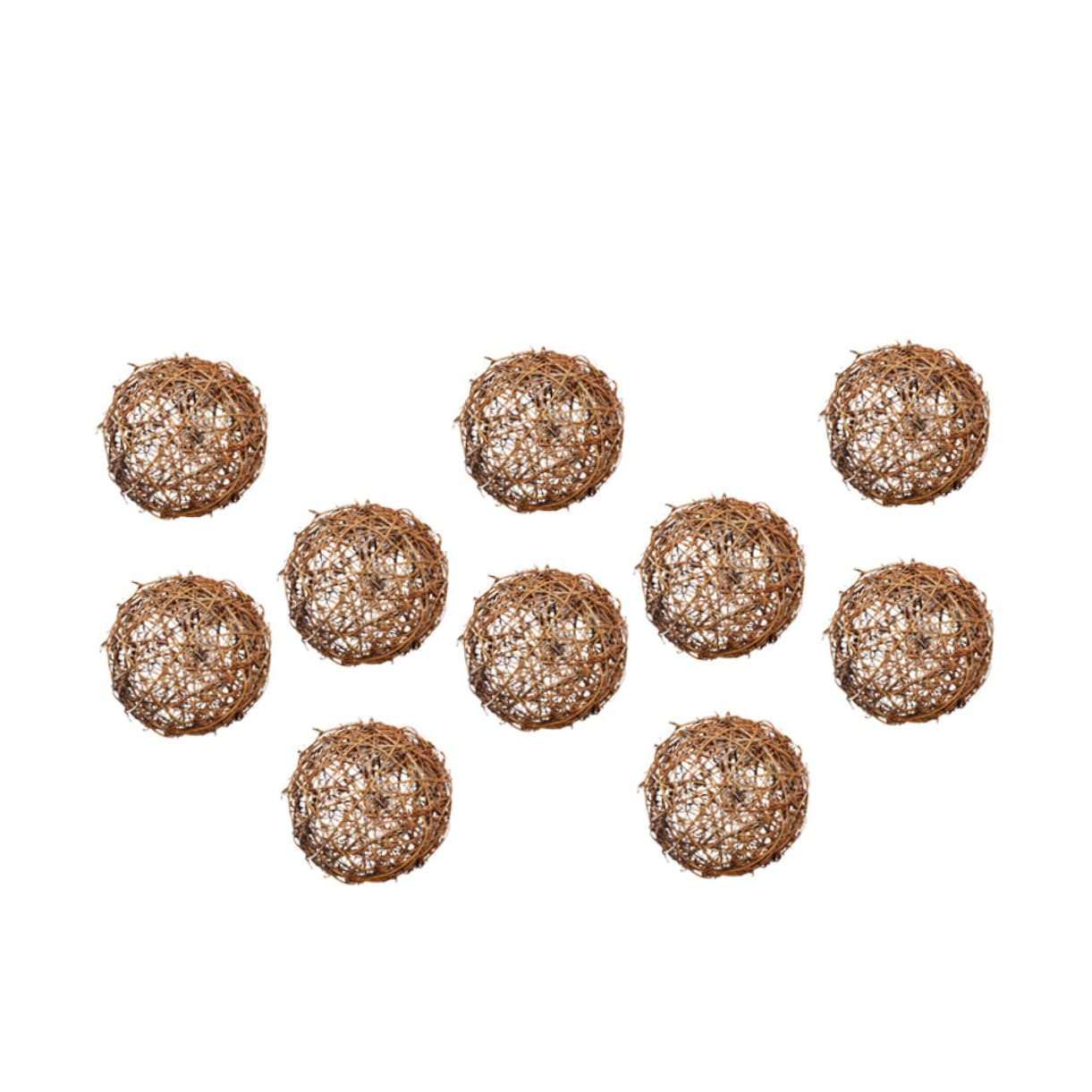 ULTECHNOVO 10 Palline Decorative in Rattan da Appendere 10Pezzi per Natale e Matrimonio, Ornamenti Naturali per Bar, caffè e Decorazioni Domestiche