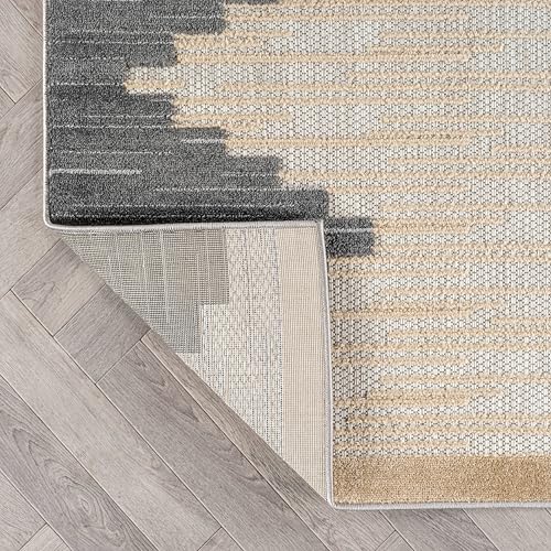 Tapete rugshop geométrico texturizado 2x7 pies gris miniatura 6