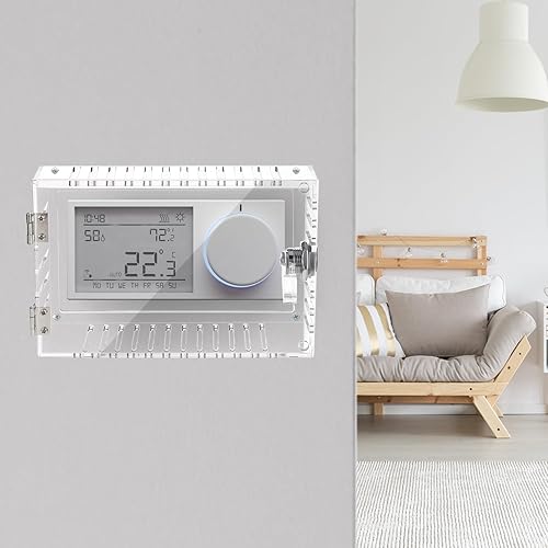 Caja de bloqueo de termostato con llave bisagras de metal mejoradas, cubierta de termostato grande, cajas de bloqueo de montaje en pared, protector