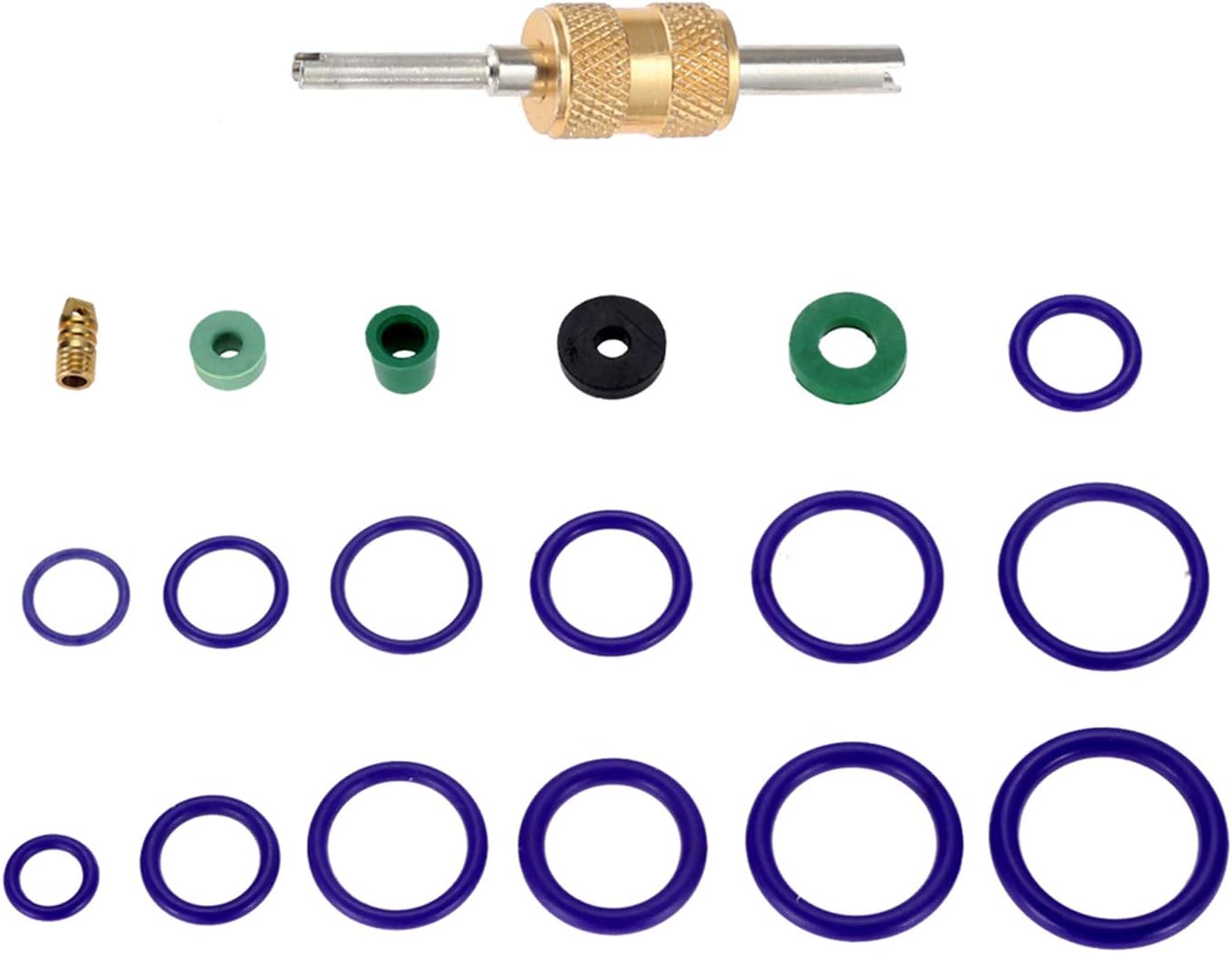 225Pcs Rubber O Rings Kit, 18 Sizes Car Air Conditioning O-Ring Assortment Set, with 1 Valve Core Removal Tool, for Assorted Car Auto Repair Air Conditioning Compressor Seals Assortment Kit, Purple : Automotive