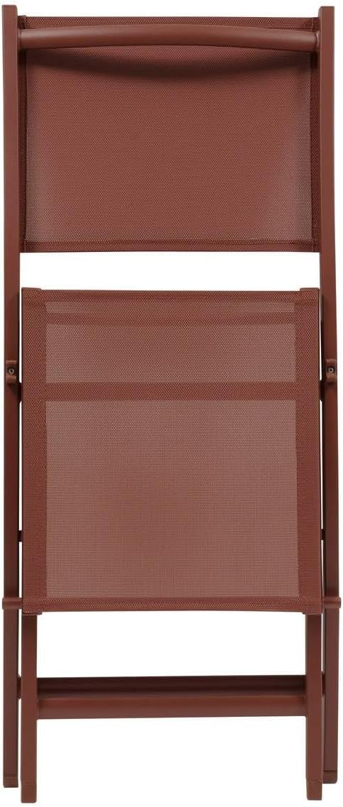 Hespéride Set of 4 Essentia Terracotta Folding Garden Chairs - W 45 x D 57 x H 90 cm, Aluminium, Rustproof, UV-Resistant - For Patio and Balcony