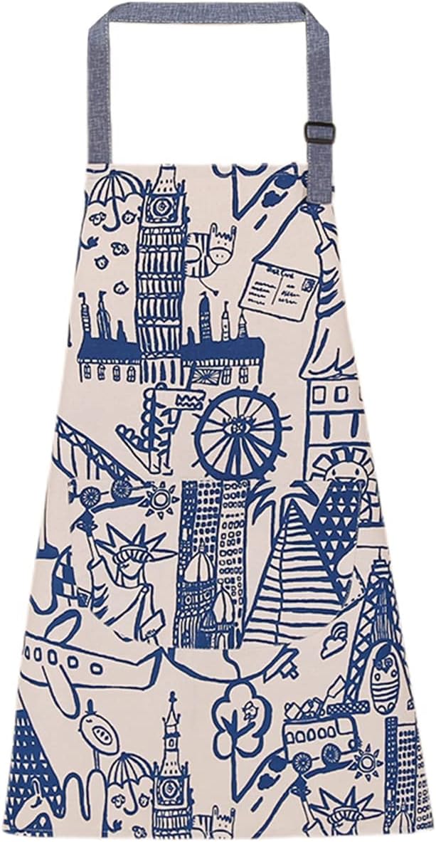 FAIRYGATE Cooking Apron Unisex Adjustable Bib Apron with 2 Pockets Kitchen Ch...