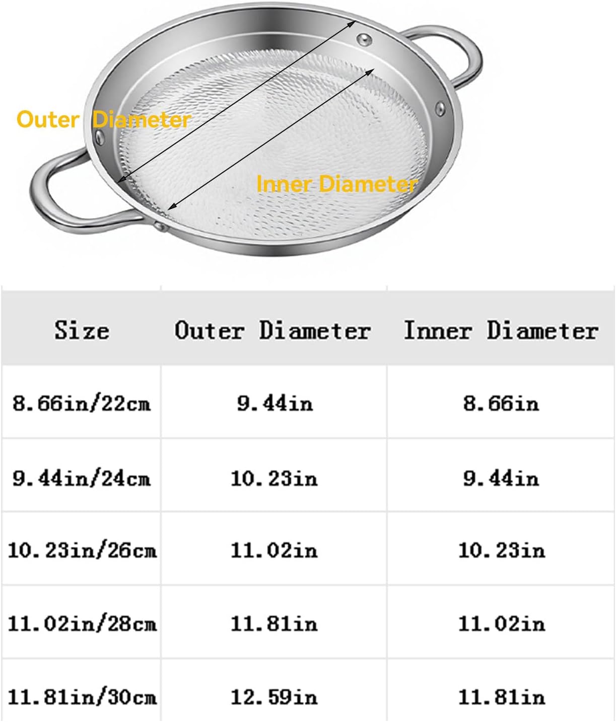 Titanium Hammered Pan, Upgrade Double Handle Non Stick Titanium Pans for Cooking, Ultra-Durable, Scratch-Resistant, Even Heating Frying Pans, Compatible with All Cooktops,No lid,8.66in