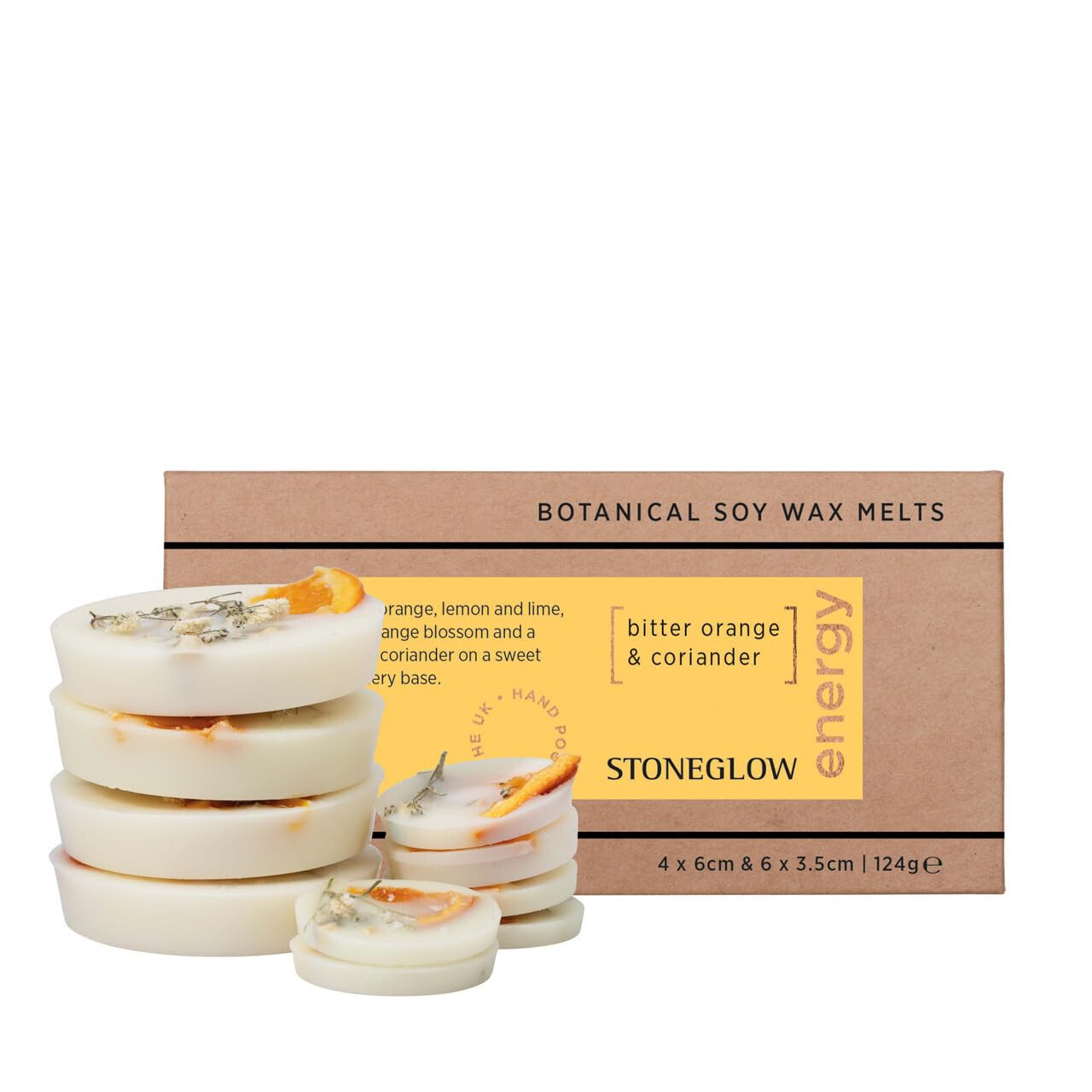 Stoneglow Yellow Elements Collection - Energy - Bitter Orange & Coriander 124G Scented Soy Wax Melts