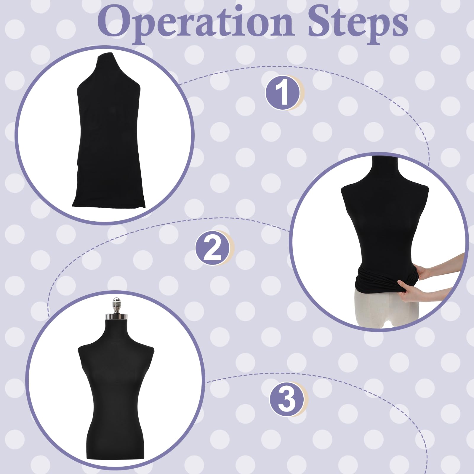 2 coperture in tessuto per manichini, morbide, elastiche, per boutique e negozi, modelle e stilisti (nero, bianco)