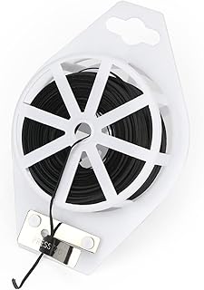 KINGLAKE GARDEN Twist Ties,Plant Ties Garden Ties 328 FT Garden Twist Ties with Trimmer,Twist Ties Garden Ties,Rust Free for Gardening and Office Organization 1Pcs (Black)