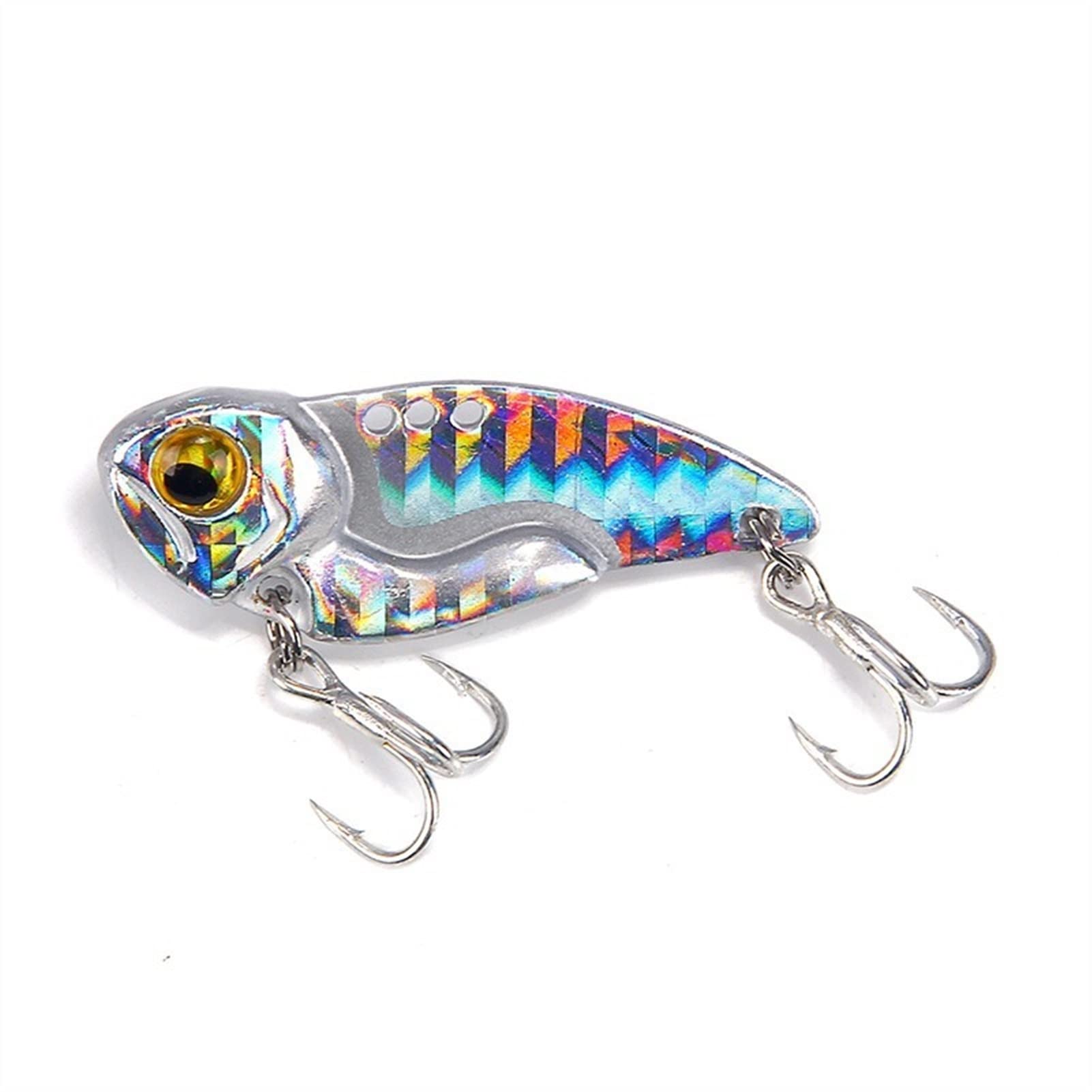 Señuelos de pesca, señuelos rígidos Señuelo hundimiento 10 piezas Ojos 3D Señuelos artificiales de metal Equipo de pesca para lubina, lucio, perca 8/15/20 g para lubina, trucha, lubina, salmón, simple